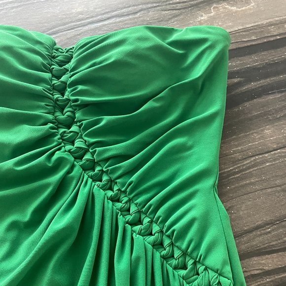 Green Strapless Formal Dress - Picture 2 of 7
